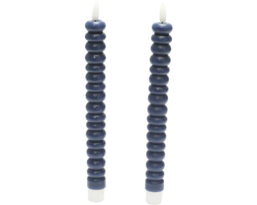 Deux bougies LED décoratives avec motif rainuré