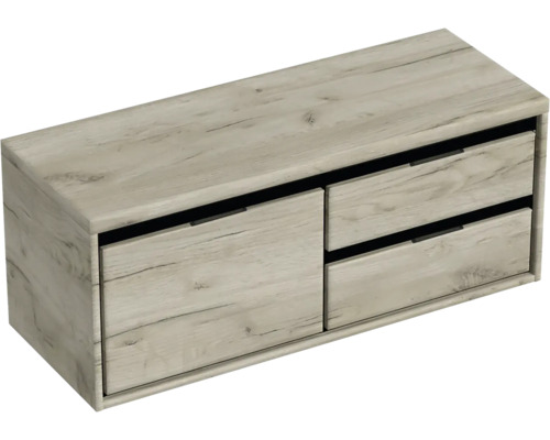 Hängender Waschtischunterschrank mit zwei Schubladen im Holzdekor