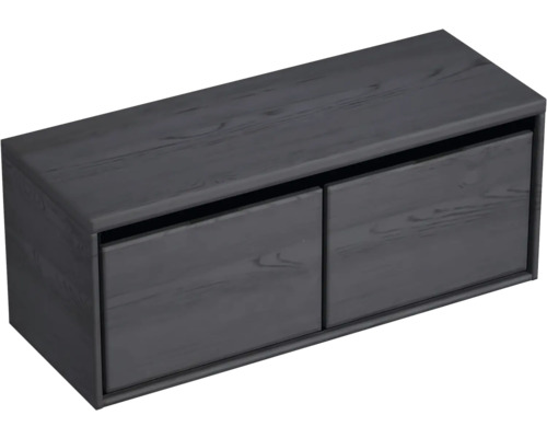 Meuble sous-vasque Sanox Loft lxhxp 120,2 x 48,6 cm x 45 cm couleur de façade black oak avec plan de lavabo