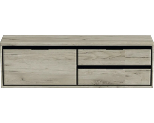 Hängender Waschtischunterschrank mit Schubladen in Holzoptik