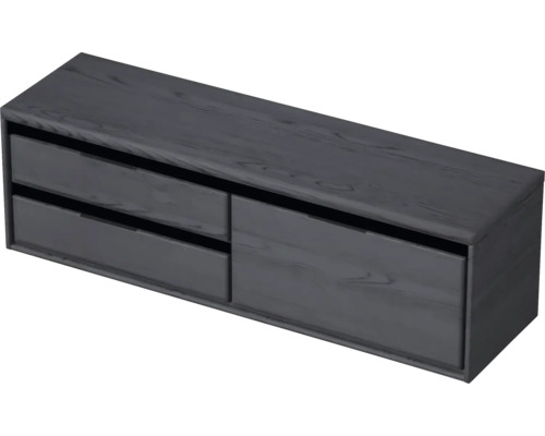 Waschtischunterschrank Sanox Loft BxHxT 160,2 x 48,6 cm x 45 cm Frontfarbe black oak mit Waschtischplatte 2 Auszüge links Waschtischunterschrank Sanox Loft BxHxT 160,2 x 48,6 cm x 45 cm Frontfarbe black oak mit Waschtischplatte 2 Auszüge links