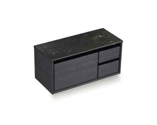 Waschtischunterschrank mit Schubladen und Steinplatte