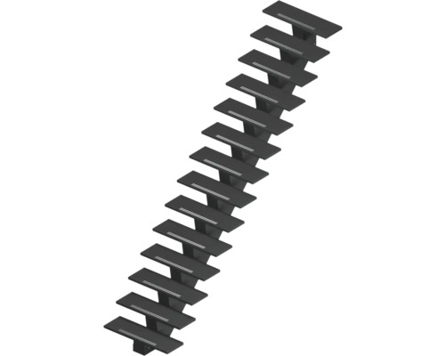 Pertura Mittelholmtreppe Agape Schwarz 90 cm Valchromat (Holzfaser) Geölt 14 Stufen 15 Steigungen