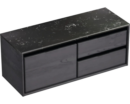 Meuble sous-lavabo avec deux tiroirs et espace de rangement