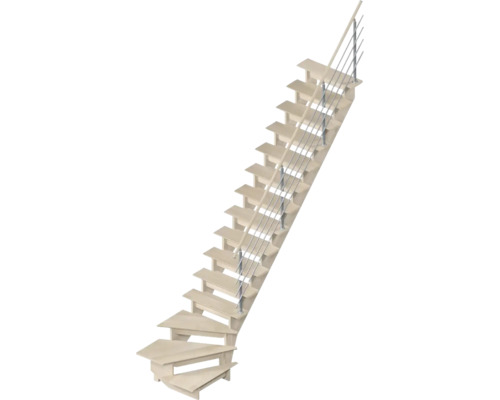 Holztreppe mit Geländer