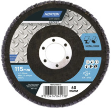 Norton Saint Gobain Expert disque à lamelles, diamètre 115 mm, grain 60, adapté au métal et à l''acier inoxydable