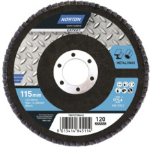 Meule à lamelles Norton, diamètre 115 mm, adaptée au métal et à l''acier inoxydable