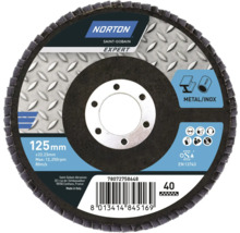 Norton Meule à lamelles 125 millimètres pour métal et acier inoxydable