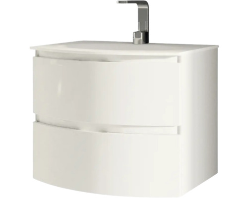 Waschbeckenunterschrank mit zwei Schubladen und Armatur