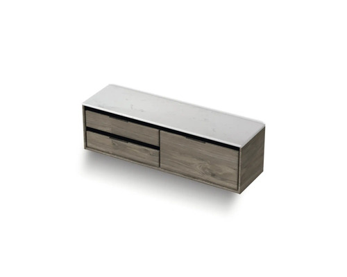 Meuble sous-lavabo avec tiroirs et étagère