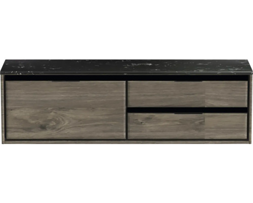 Meuble sous-lavabo avec tiroirs et étagère