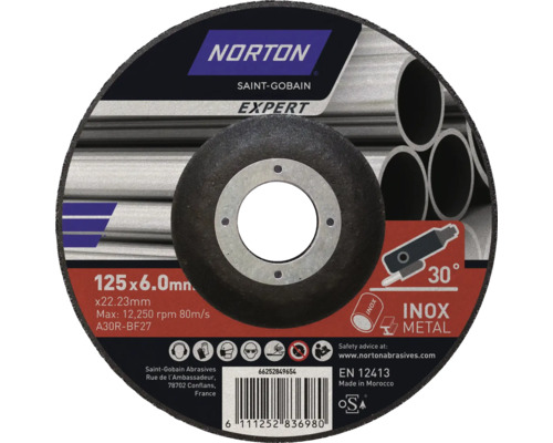 Norton Saint-Gobain Expert disque à tronçonner 125x6.0 mm pour métal et acier inoxydable