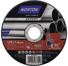 Disque à tronçonner Norton pour métal, diamètre 125x1.6 millimètres