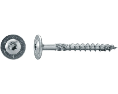 JD Plus Konstruktionsschraube Tellerkopf mit I-Stern 8 x 400 mm galvanisch verzinkt 50 Stück