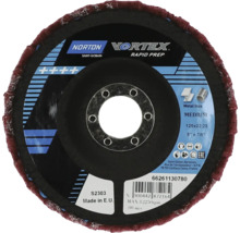 Norton Vortex Rapid Prep Meule à lamelles, grain moyen, diamètre 125 mm