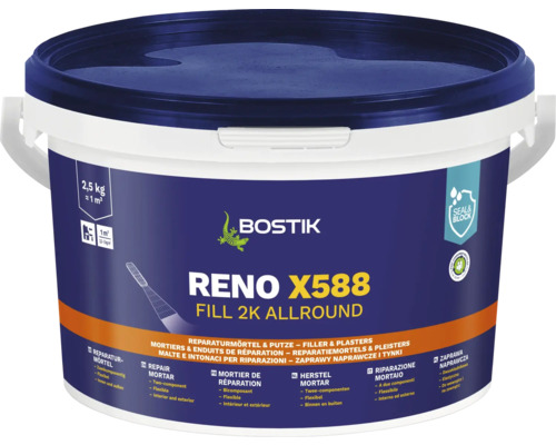 Mortier de réparation Bostik RENO X588 FILL 2K 2,5 kg Bostik Reno X588 mortier de réparation, conditionnement de 2,5 kilogrammes
