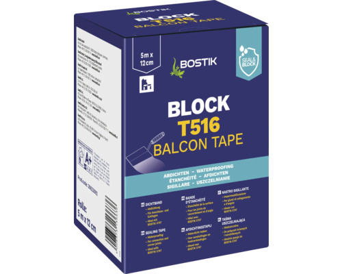 Bostik BLOCK T516 BALCON TAPE Dichtband 5 m x 12 cm Bostik Block T516 Balkon Abdichtband, Rolle 5 Meter mal 12 Zentimeter