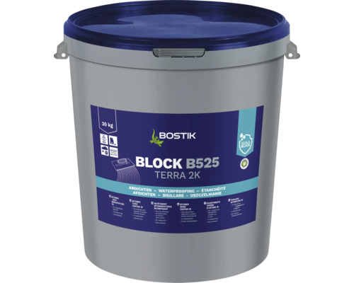 Bostik BLOCK B525 TERRA 2K+ Faserarmierte Bitumendickbeschichtung 30 kg