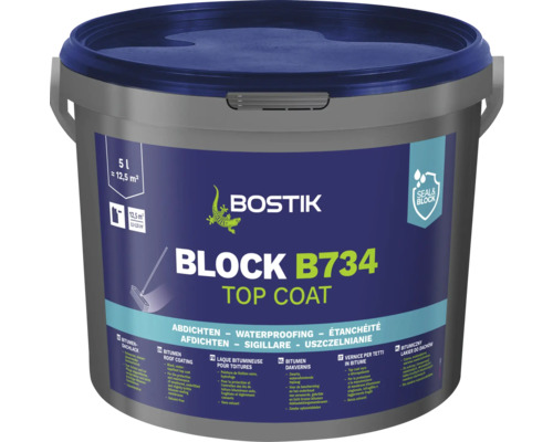 Peinture bitumineuse pour toitures Bostik BLOCK B734 Top Coat 5 l