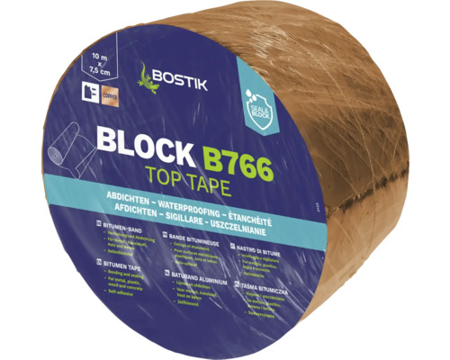 Bostik BLOCK B766 TOP TAPE Bitumenband kupferfarbig 10 m x 7,5 cm