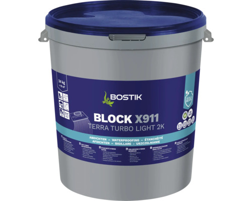 Bostik BLOCK X911 Terra Turbo light Universelle Bitumenfreie Hybrid Abdichtung 24 kg