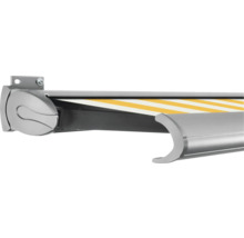 Detailansicht einer Markise mit Streifenmuster