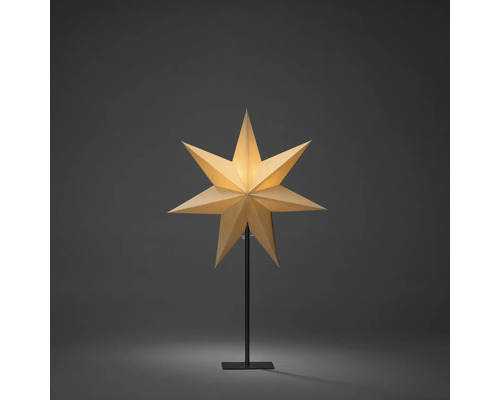 Papierstern stehend Konstsmide 7 Zacken beige Sternleuchte auf einem Ständer