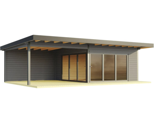 Abri de jardin en bois avec portes coulissantes et toit