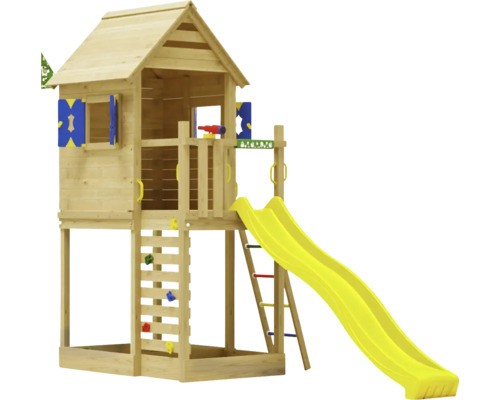 Spielhaus mit Stelzen Jungle Gym 440 x 196 cm Holz gelb