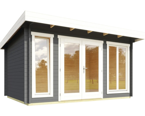 Abri de jardin en bois avec double porte et fenêtres