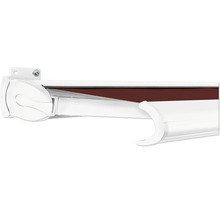 Store avec tissu marron en position repliée