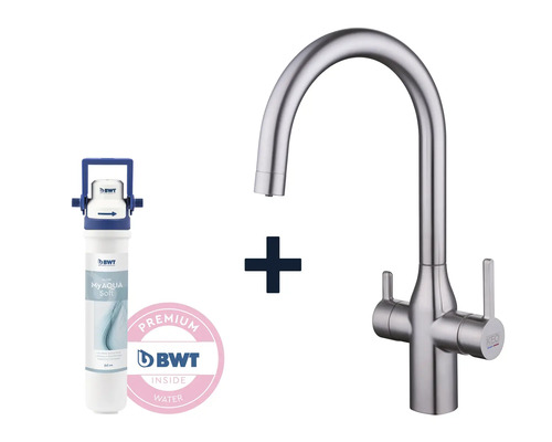 KEO Küchenarmarmatur NOA mit Filterfunktion edelstahl, inkl BWT MyAqua Soft Filter und Filterkopf, filtert Chlor, Kalk und Schwermetalle KEO Küchenarmarmatur NOA mit Filterfunktion edelstahl, inkl BWT MyAqua Soft Filter und Filterkopf, filtert Chlor, Kalk und Schwermetalle