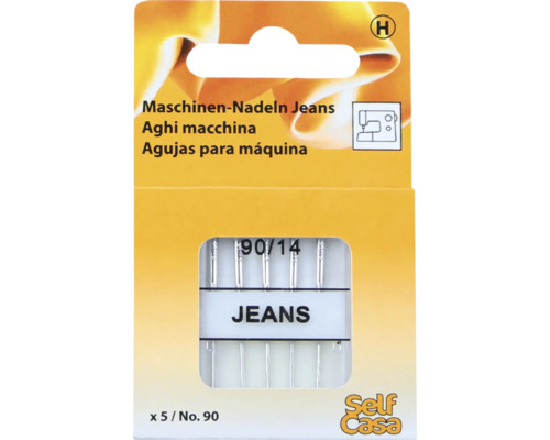 Aiguilles pour machine à coudre jeans n° 90 5 pces