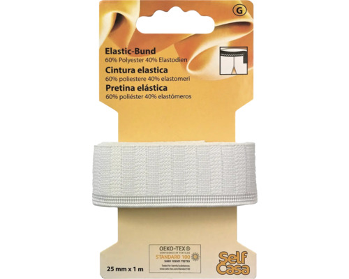 Lot De 2 Bandes élastiques 25 Mm X 10 M - Caoutchouc à Coudre Pour Pantalons, Sacs, Vêtements - 8
