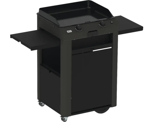 Chariot de barbecue avec deux étagères et roulettes