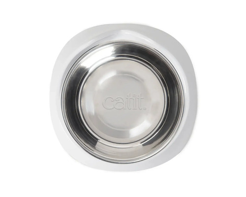 Gamelle Catit en acier inoxydable avec bord en plastique