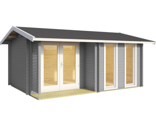 Abri de jardin avec porte double et fenêtres