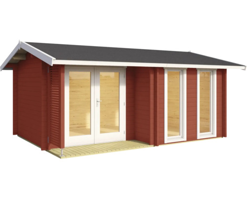 Abri de jardin en bois avec fenêtres et double porte