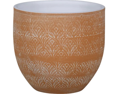 Pot de fleurs Passion for Pottery grès cérame 14 x 14 x 12 cm orange