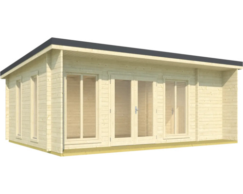 Abri de jardin en bois avec fenêtres et double porte