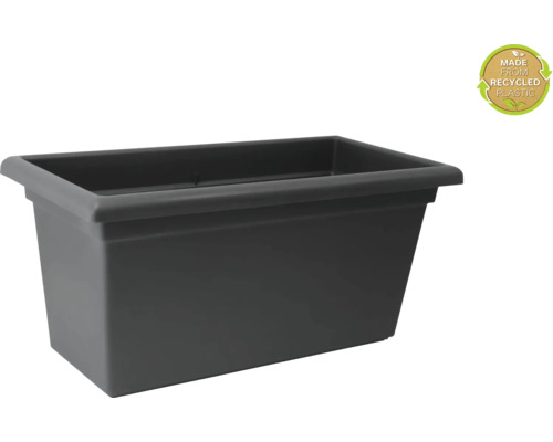 Jardinière Magnus Jardinière balconnière XXL 80x80x37 cm carrée plastique anthracite,résistante au gel et aux UV Présence d'une perforation dans le fond