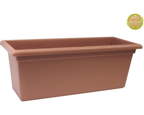 Blumenkasten Pflanzkasten Magnus XXL 98 x 38 x 37 cm rechteckig Kunststoff terracotta frostbeständig UV-beständig Bodenloch vorhanden ideal für Anbau von Gemüse auf dem Balkon Blumenkasten aus recyceltem Kunststoff