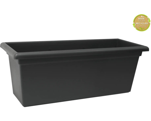 Jardinière Magnus Jardinière balconnière XXL 100x100x37 cm carrée plastique anthracite y compris treillis, espalier pour l'extérieur et l'intérieur résistante au gel et aux UV Présence d'une perforation dans le fond