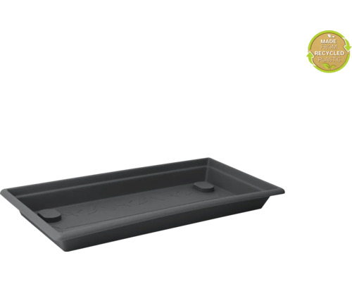 Soucoupe Magnus soucoupe pour pots et bacs XXL 80 cm carré plastique anthracite pour l'extérieur et l'intérieur résistante au gel et aux UV