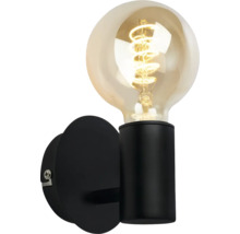 Schwarze Wandleuchte mit dekorativer Glühbirne