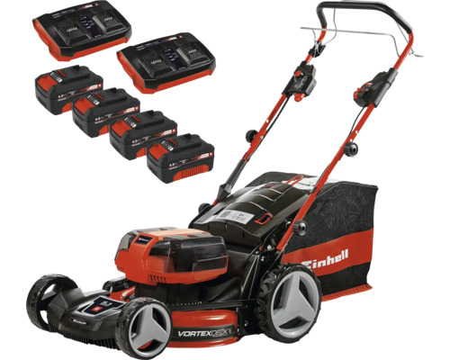 Tondeuse sans fil Einhell Power-X-Change GE-CM 36/47 S HW Li avec 4 batteries et 2 chargeurs twin