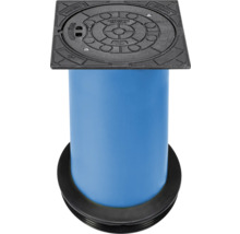 Teleskop-Schachtabdeckung ohne Lüftung DN 315 mm Belastungsklasse D 400 inkl. blaues Rohr