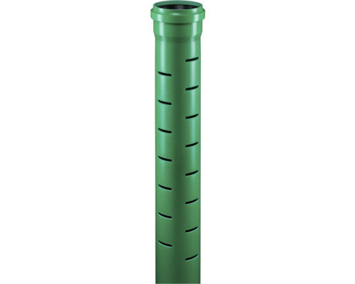 KG2000 EM Mehrzweckrohr geschlitzt DN 160 mm 6000 mm Grünes Sickerschachtrohr mit Schlitzen.