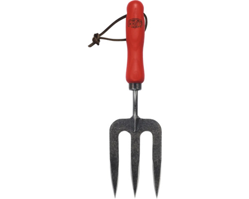 Gartenkralle mit drei Zinken und Holzgriff