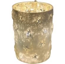 Photophore en verre avec motif étoilé